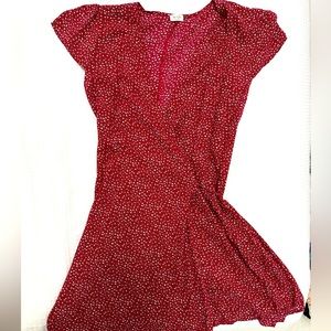 Tie mini dress in red